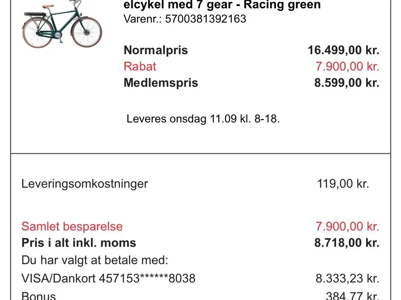 Billede 5 - El cykel men forhjulstræk 