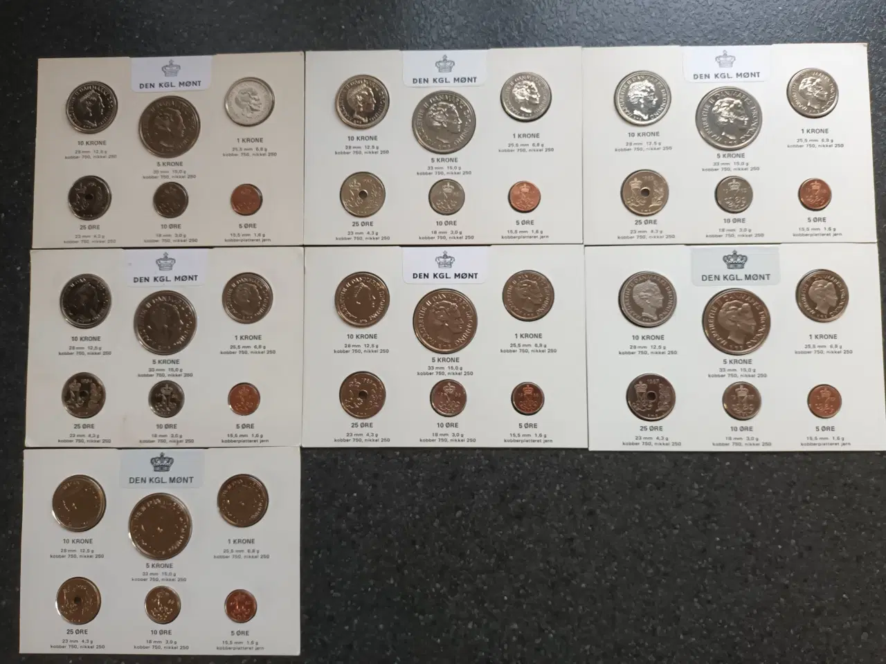 Billede 2 - Kgl Møntsæt 7 stk forskellige.