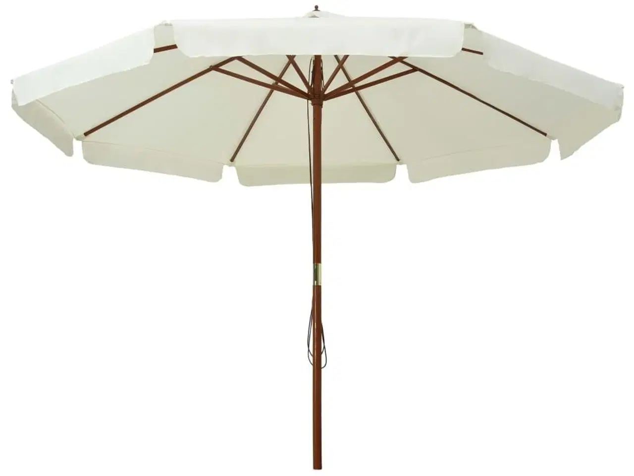 Billede 3 - Udendørs parasol med træstang 330 cm sandhvid