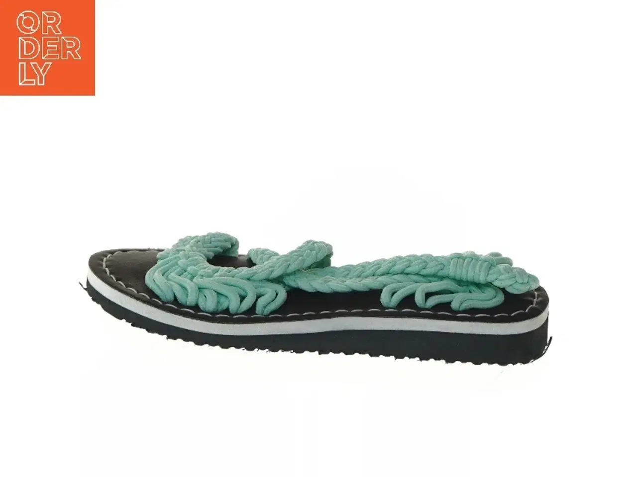 Billede 1 - Grønne sandaler med flettet design (str. 25 cm)