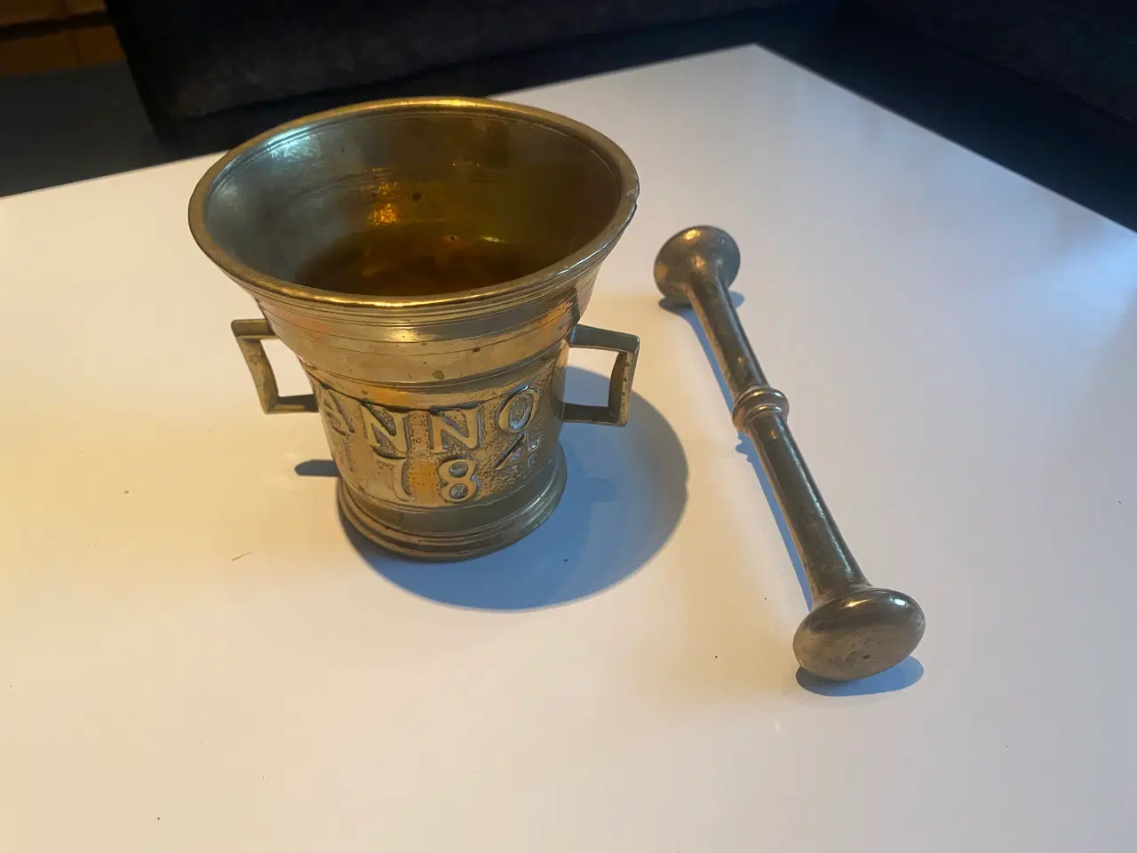 Billede 2 - Messing Morter med Pistil