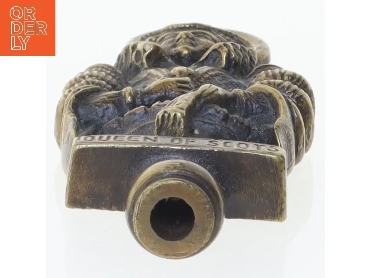 Billede 2 - Antik Messing Figur af Mary Queen of Scots vedhæng (str. 9,5x3,5 cm)