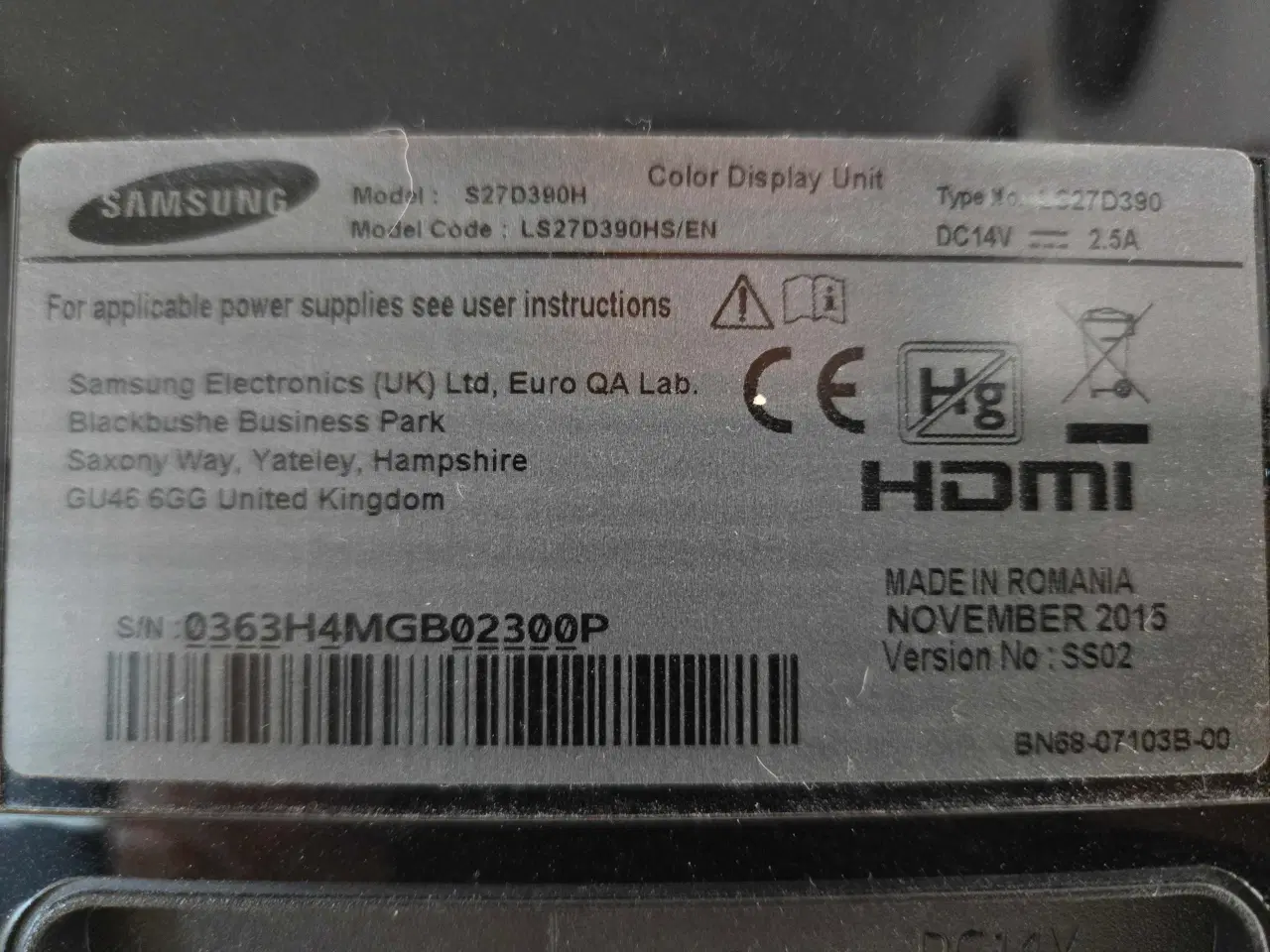 Billede 2 - Samsung S27D390H 27 tommer skærme