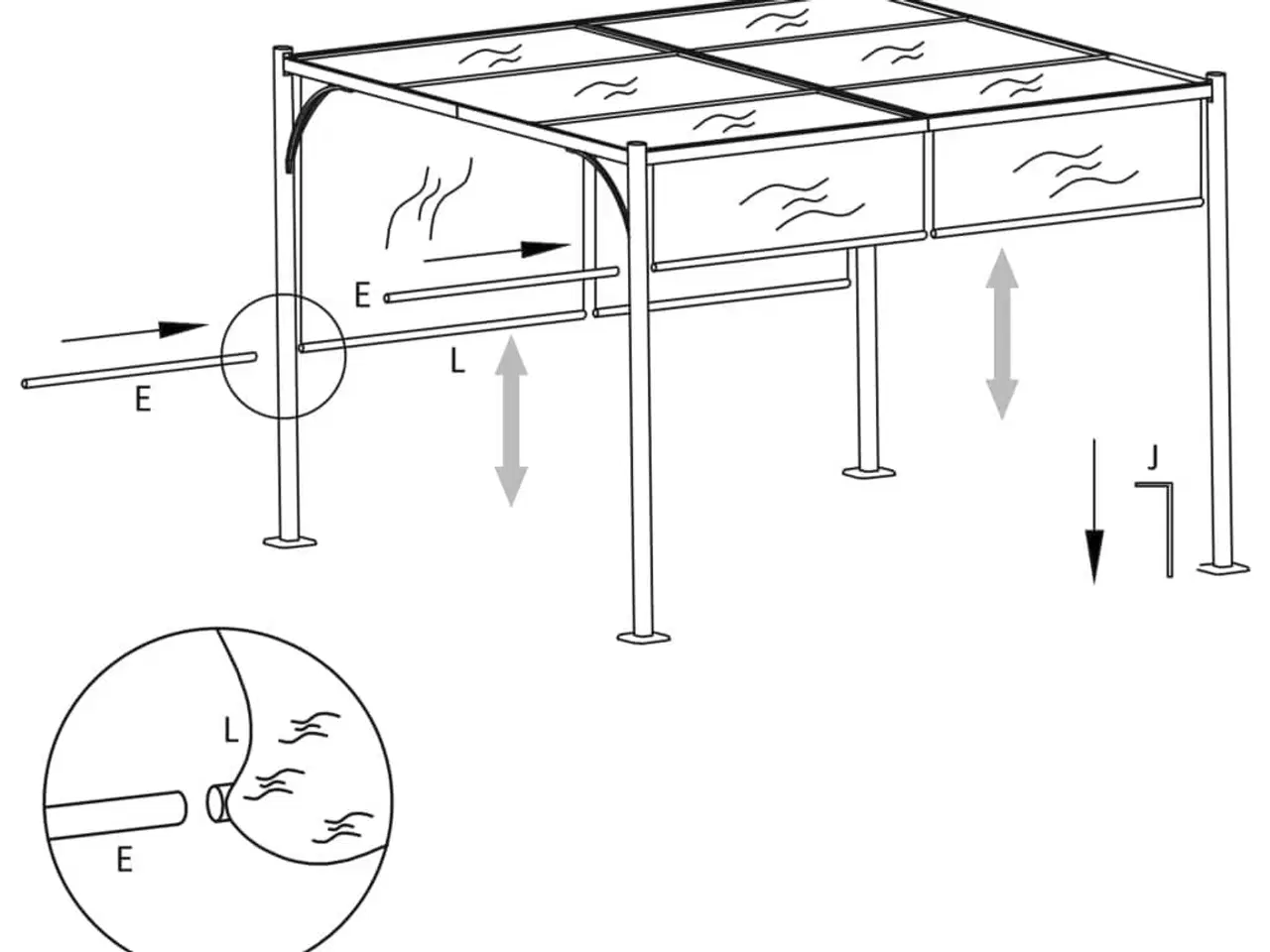 Billede 6 - Pergola tilbagetrækkeligt tag 3x3 m antracitgrå