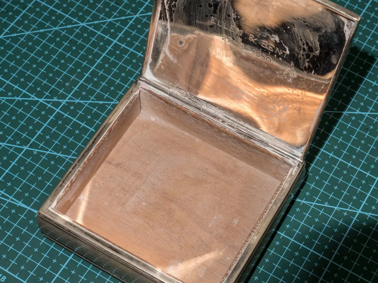 Billede 2 - Cigaretæske - Art Deco  Sterling sølv  8x8,5 cm.