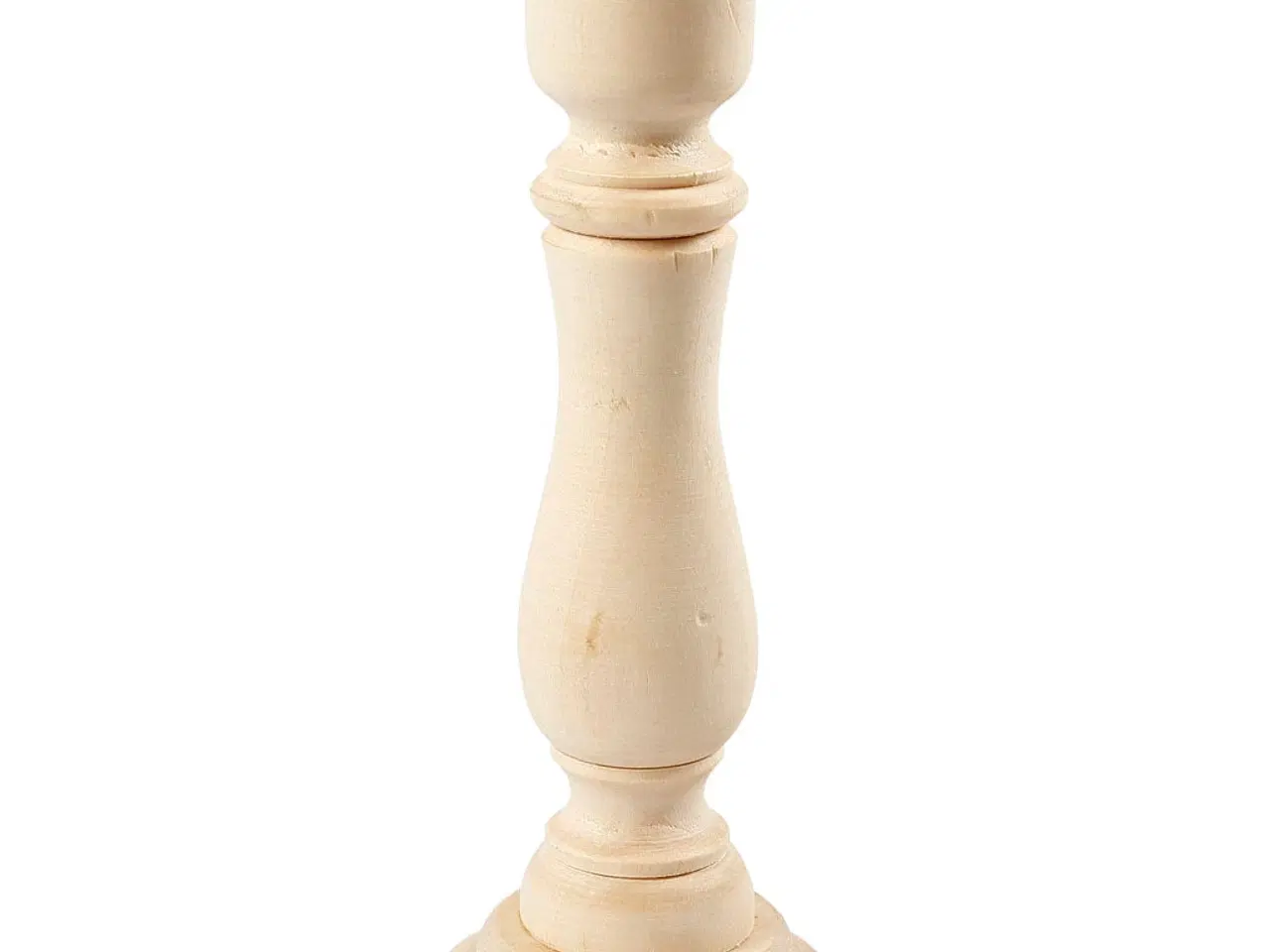 Billede 1 - Elegant lysestage i lyst træ - 16,5 cm høj