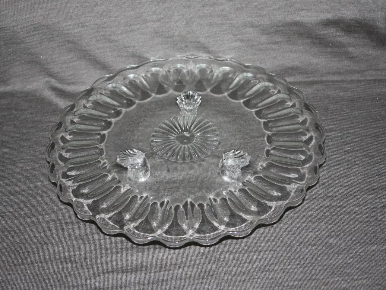 Billede 1 - Glas kageopsats med 3 ben