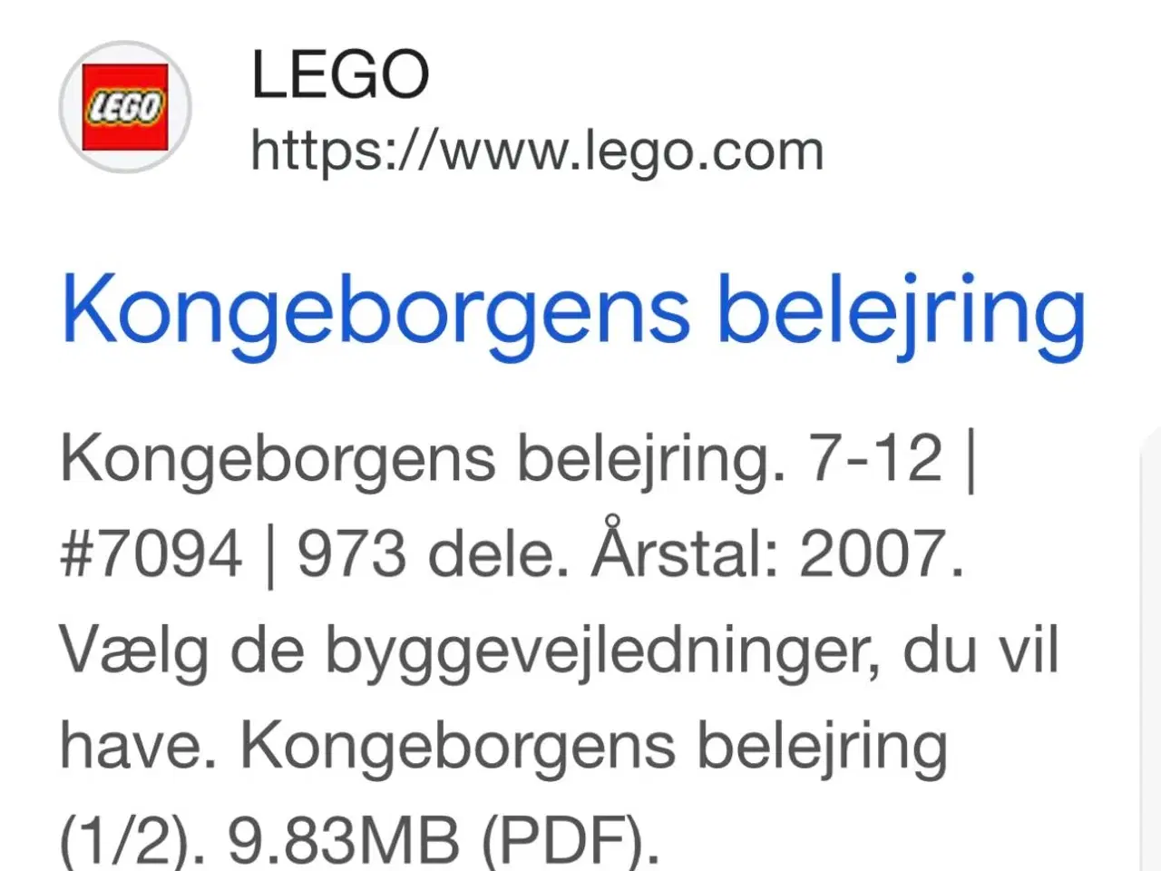 Billede 9 - Lego Kongeborgens belejring nr 7094