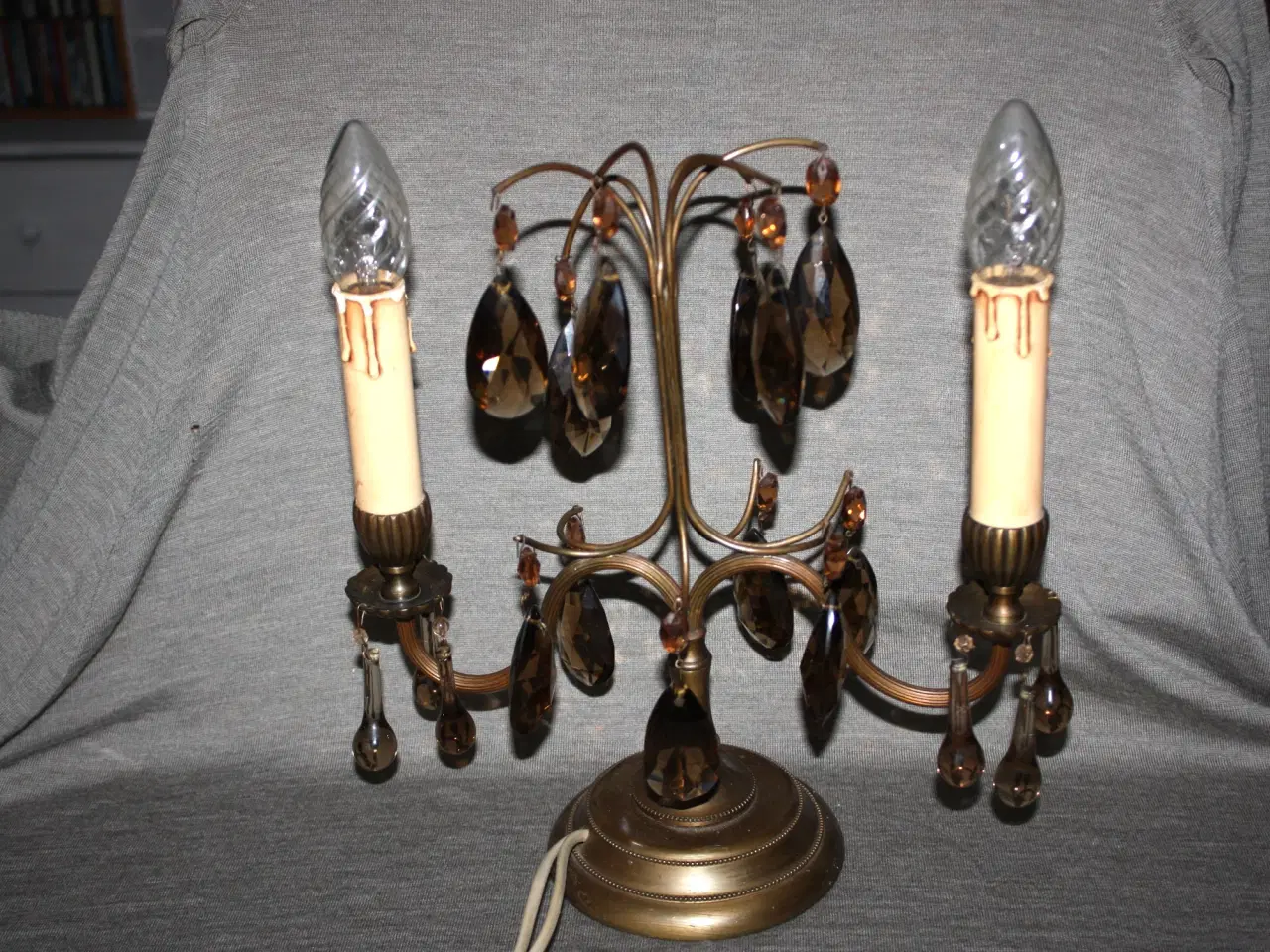 Billede 5 - Bordlampe med prismer antik