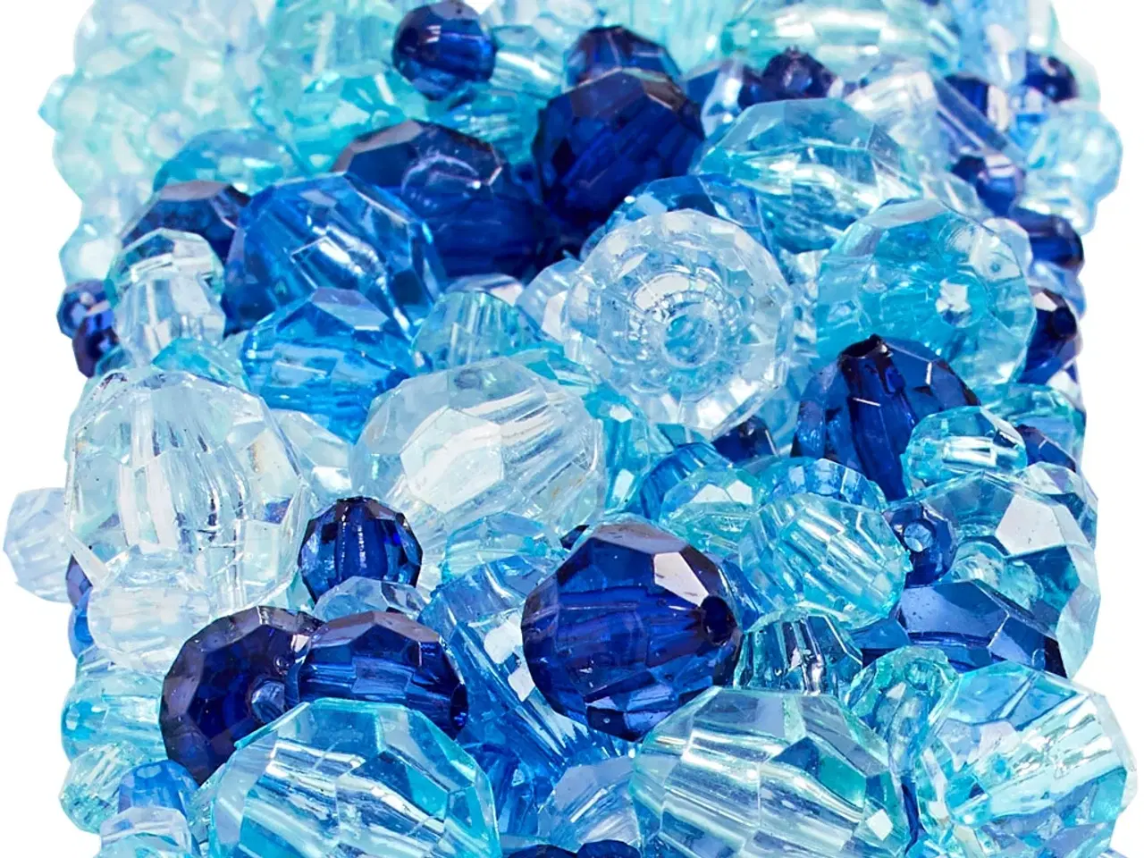 Billede 1 - Facetperler Blå Harmoni, 4-12 mm, 250g
