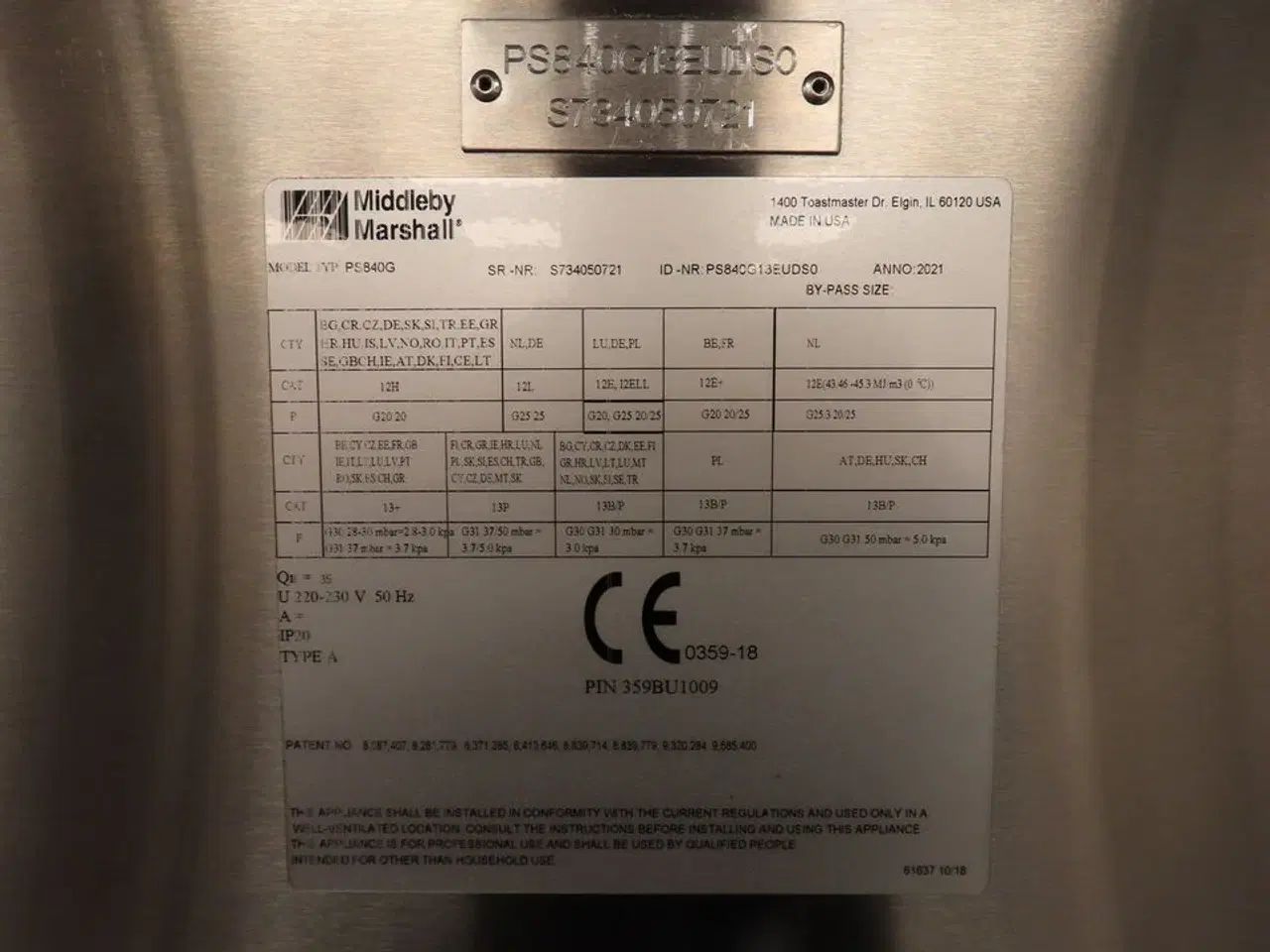 Billede 5 - Dobbelt pizzaovn, gas MIDDLEBY MARSHALL PS840G