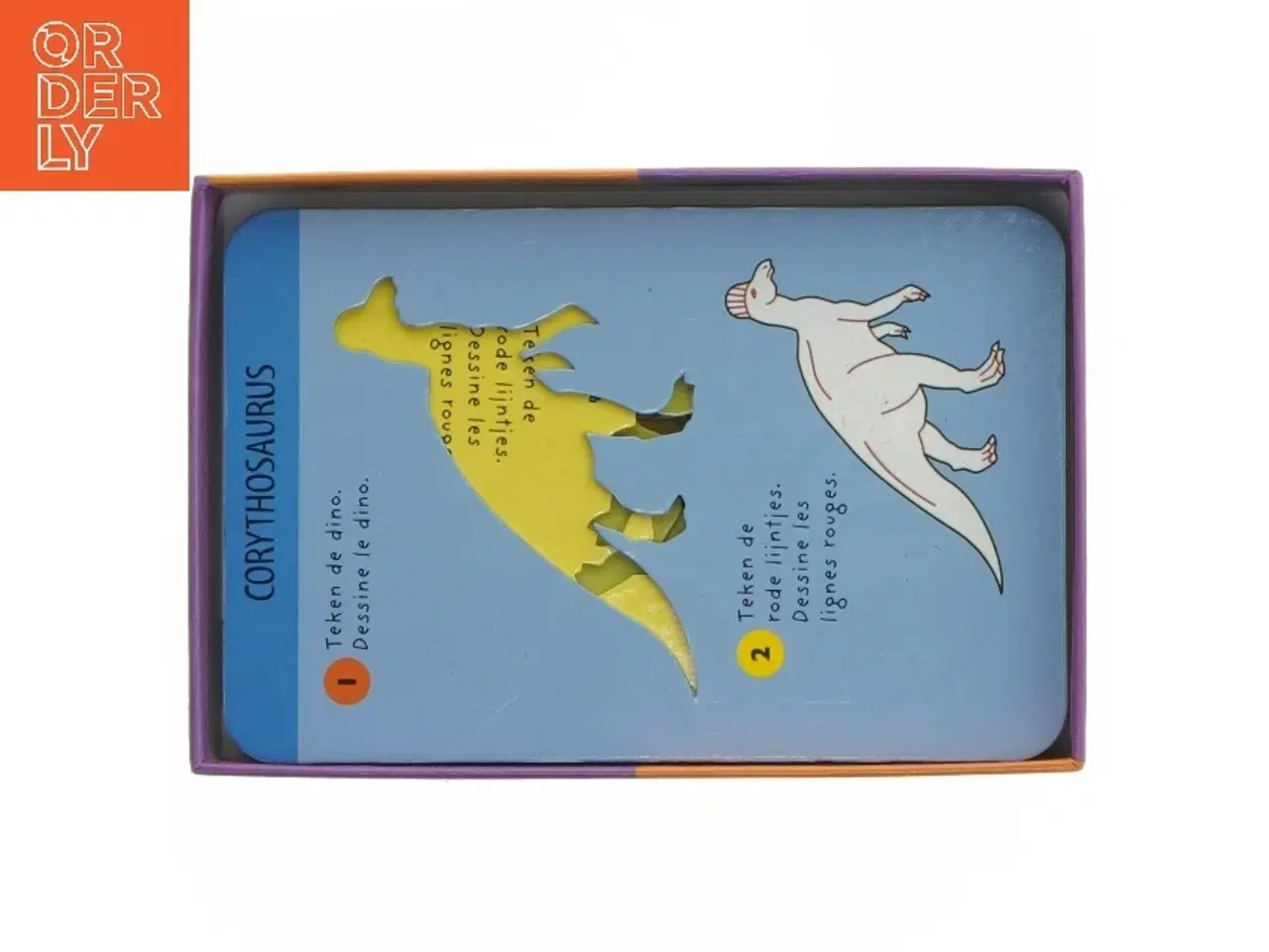 Billede 3 - Sjablonkort med dinosaurer fra Chantecler (str. 3,5x17x11,5 cm)