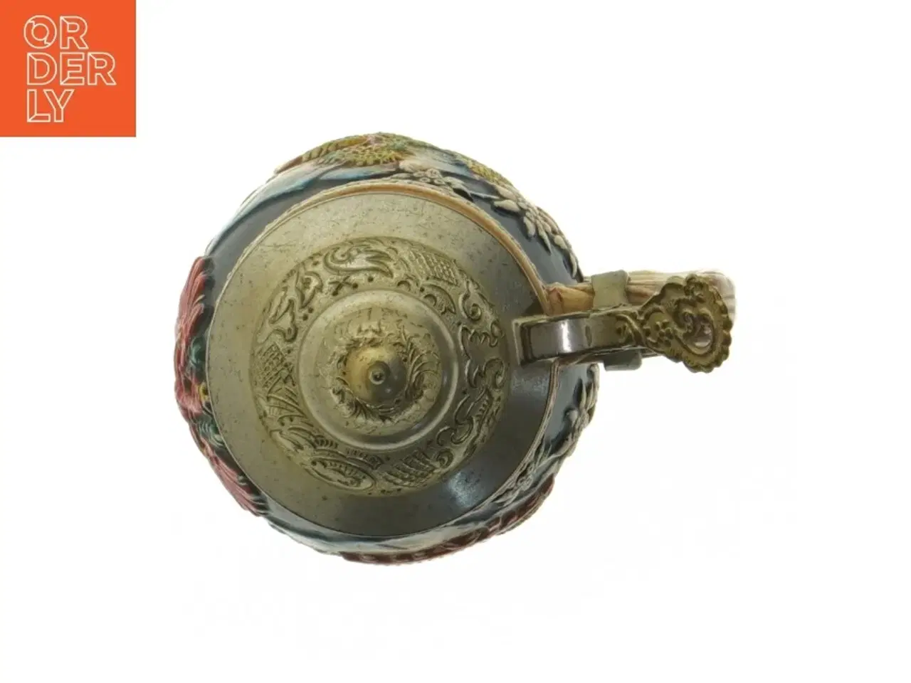 Billede 4 - Tysk keramisk ølkrus med låg (str. 16 cm)