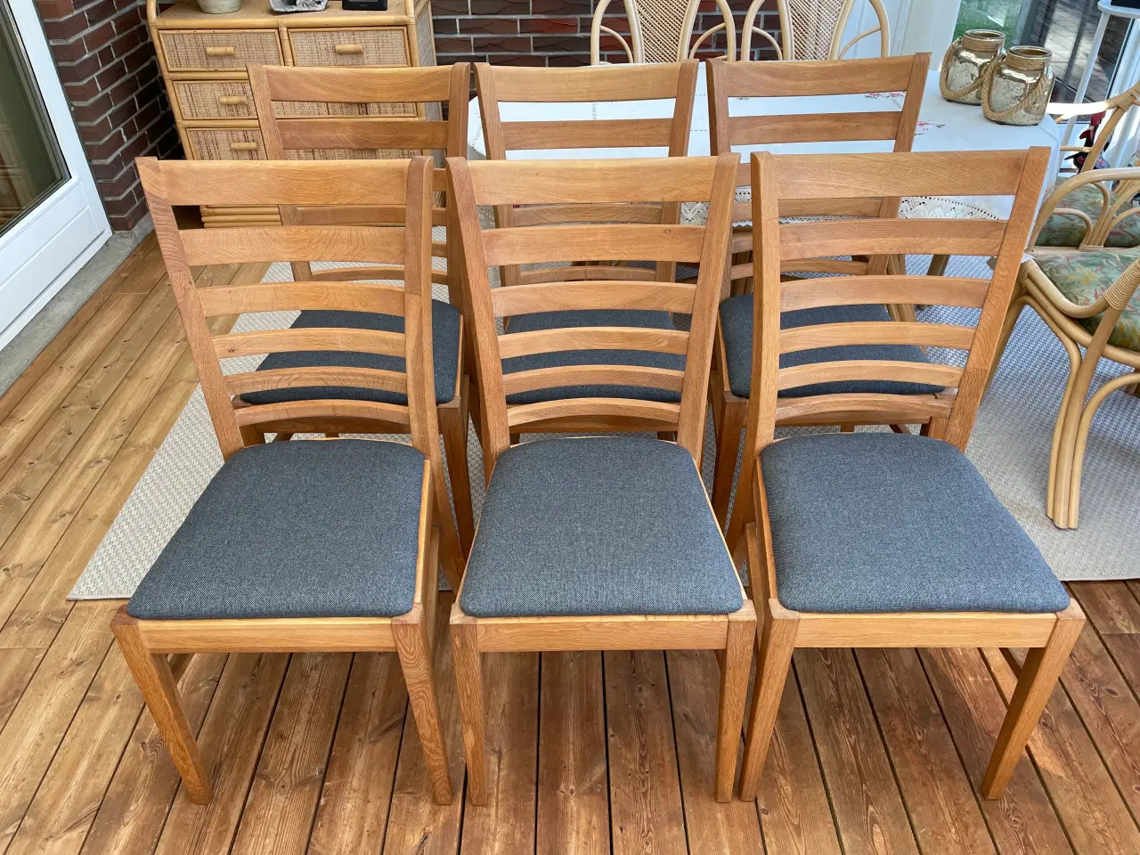 Billede 2 - 6 helt nye spisestuestole i olieret egetræ