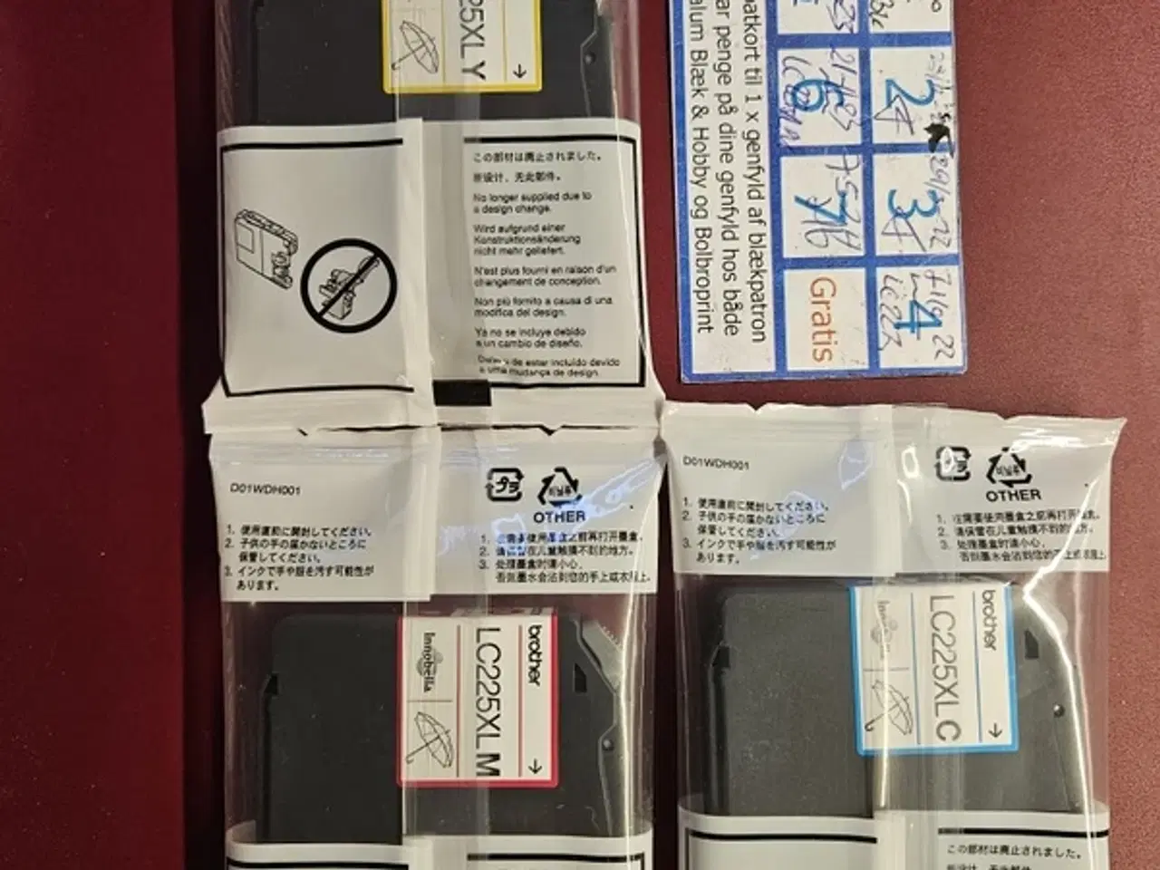 Billede 1 - 3 nye Originale Brother blækpatroner