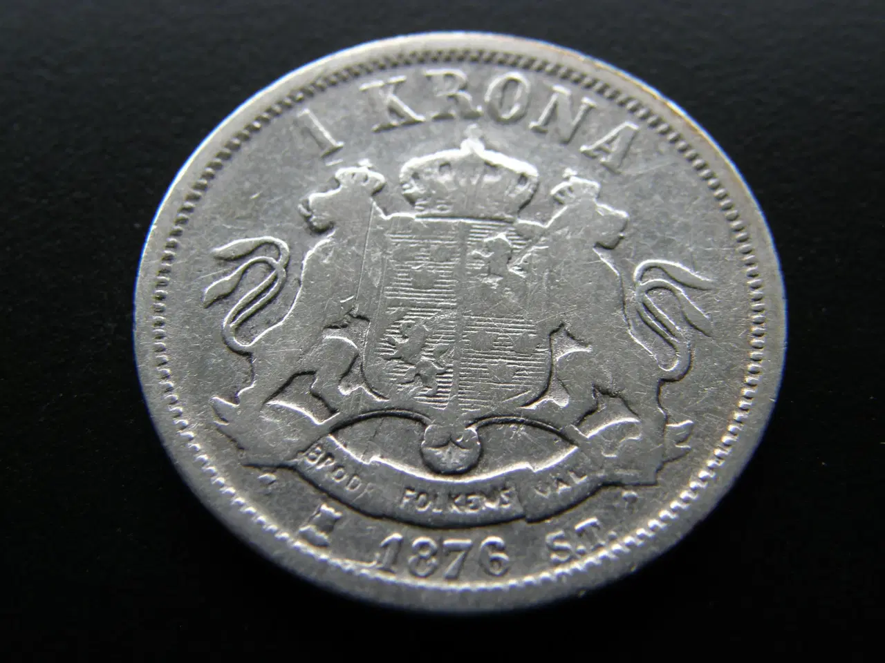 Billede 1 - Sverige  1 Krona  1876 ST KM#741