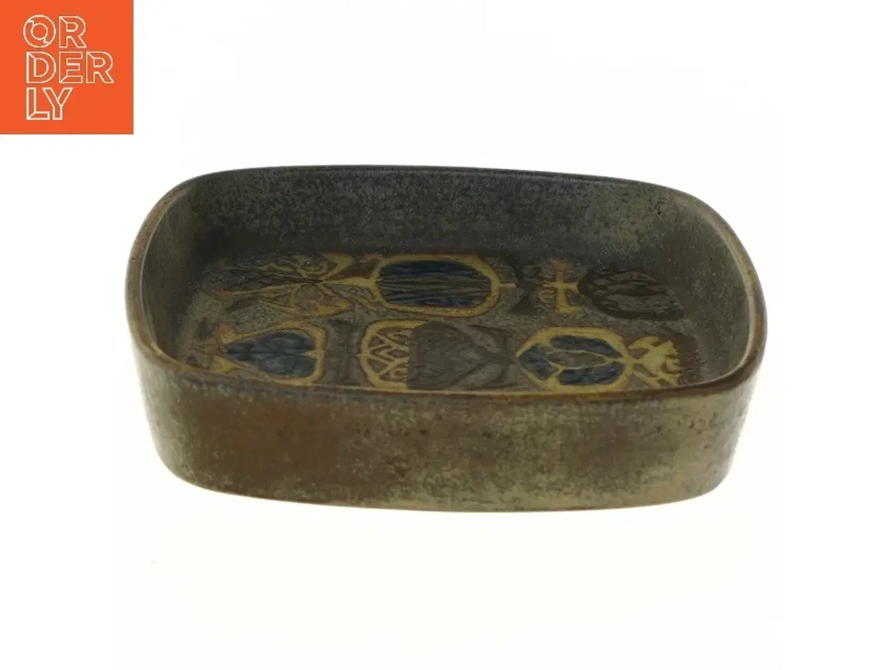 Billede 4 - Kvadratisk porcelænsfad med mønster fra Royal Copenhagen (str. 3,5x15,5x15,5 cm)