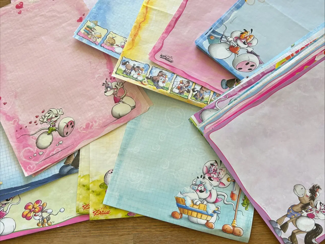 Billede 3 - Stor Diddle-samling med papir, blokke, mappe osv