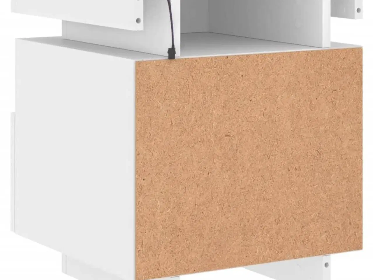Billede 9 - Sengebord med LED-lys 40x39x48,5 cm hvid