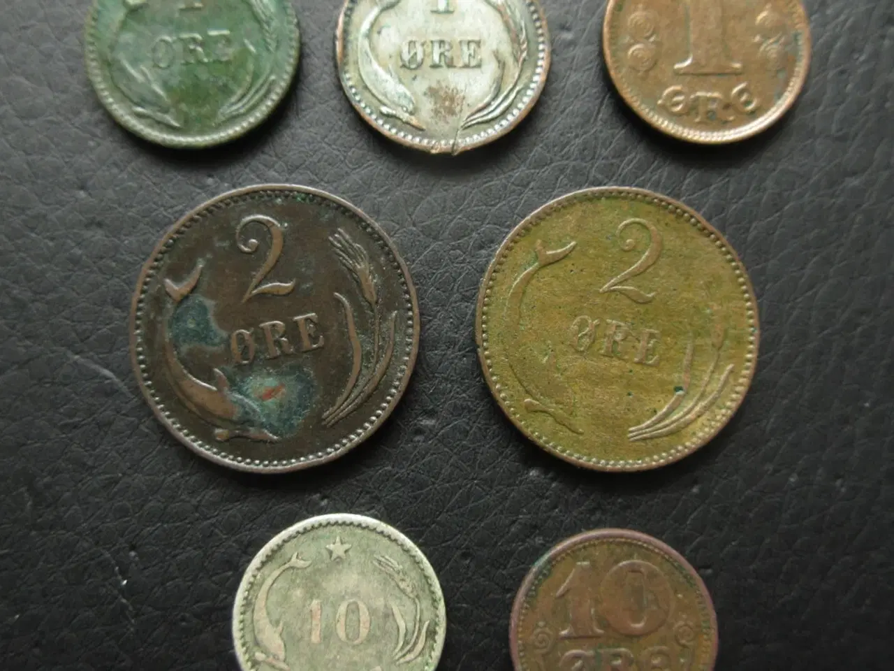 Billede 2 - 7 gamle danske mønter fra før 1923