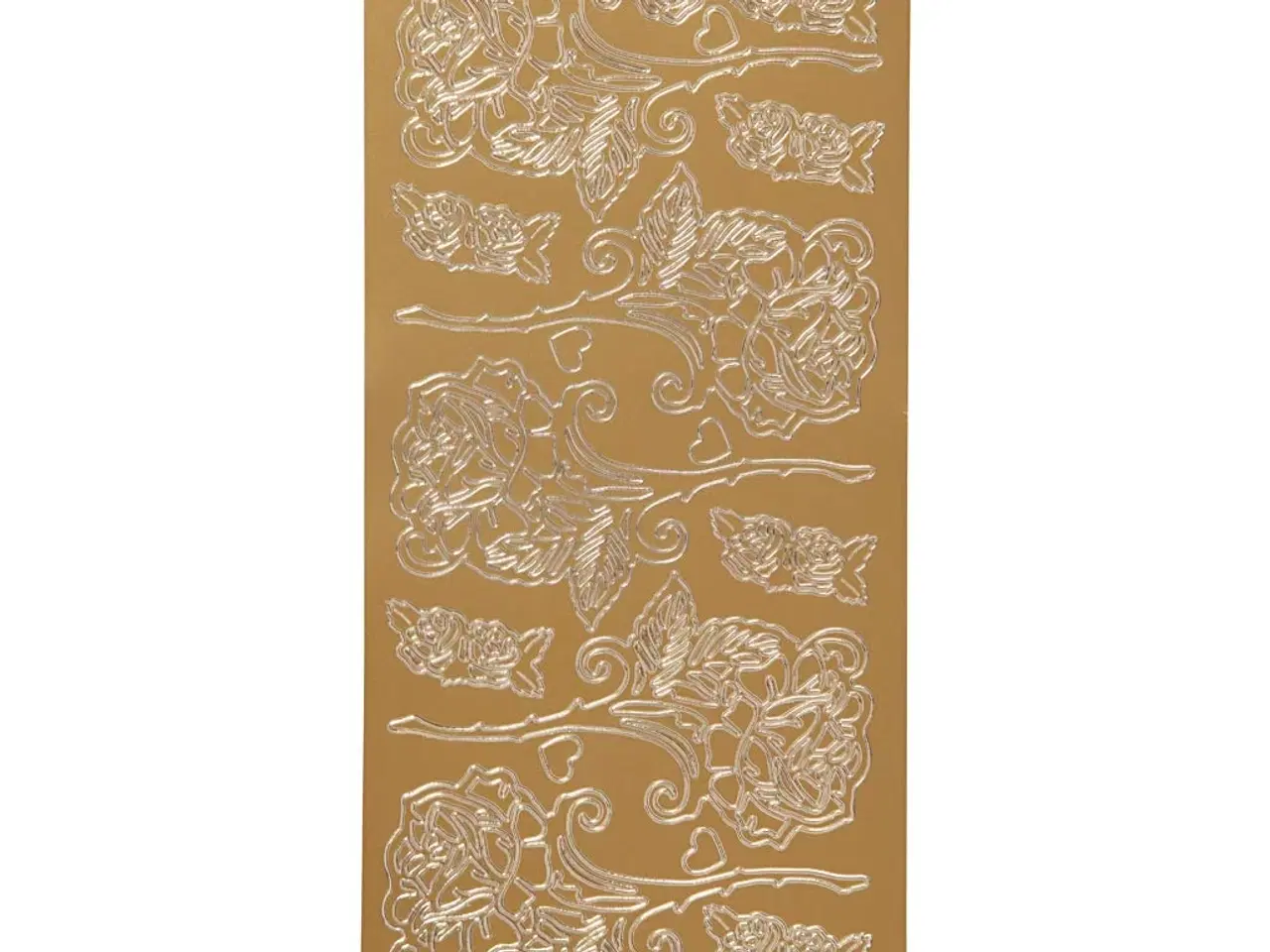 Billede 1 - Stickers, roser, ark 10x23 cm, guld, 1 ark