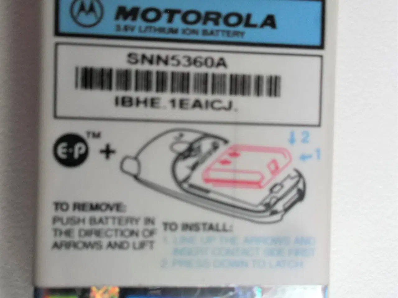 Billede 1 - Originalt Motorola SNN5360A Li-Ion batteri 3,6V