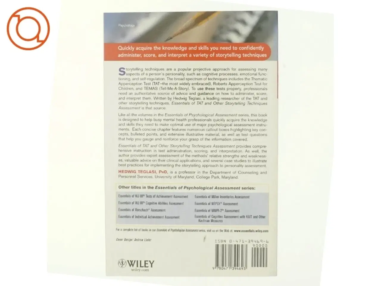 Billede 3 - Essentials of TAT and other storytelling techniques assessment (Bog)