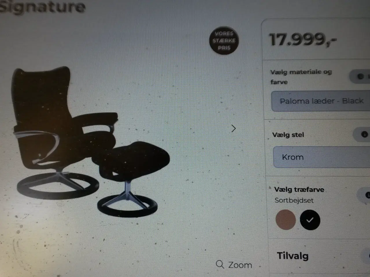 Billede 2 - stressless wing med skammel  på signature stel 