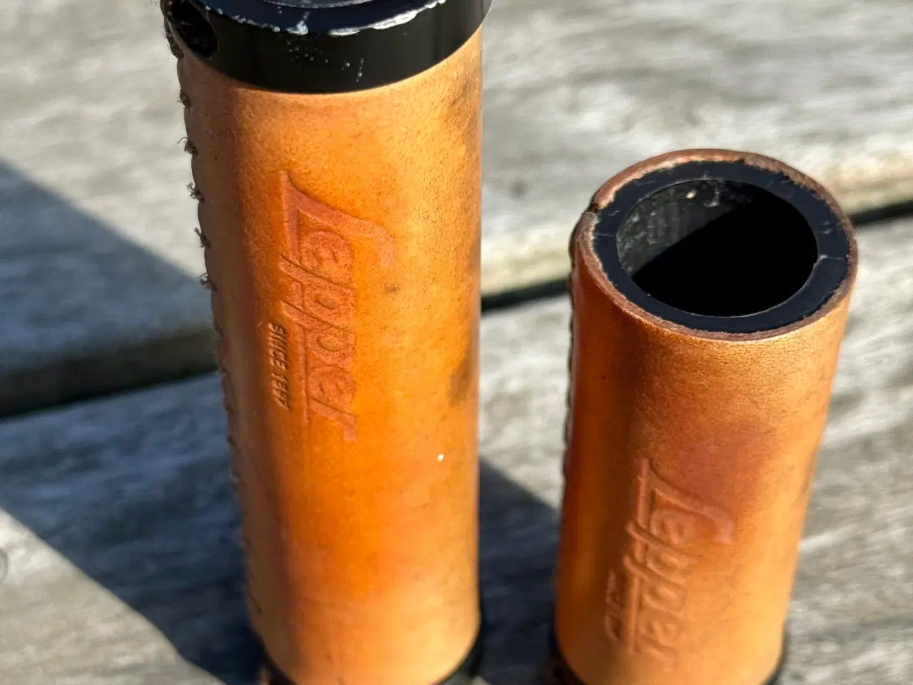 Billede 3 - Retrolook Cykelhåndtag i ægte brun kernelæder