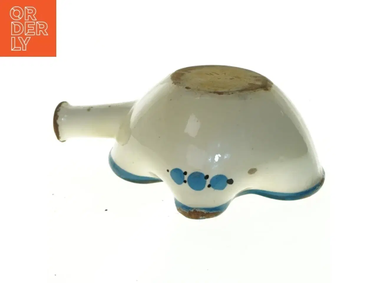Billede 4 - Lille keramik sovsekande fra Knabstrup (str. 20 x 7 cm. 14 cm i diameter)