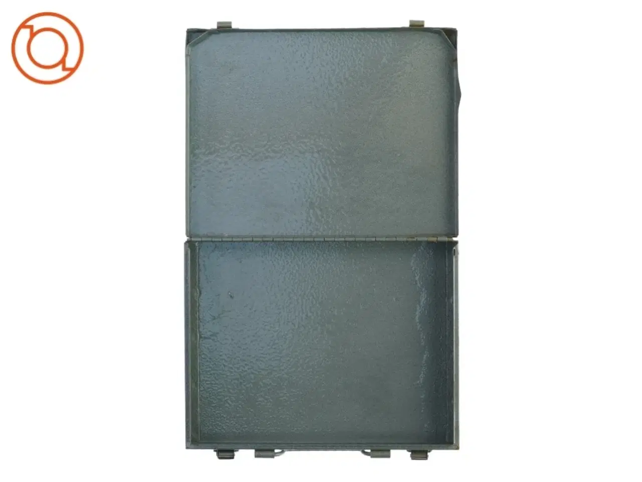 Billede 1 - Lille grå metalkuffert (str. 23 x 17 x 4 cm)