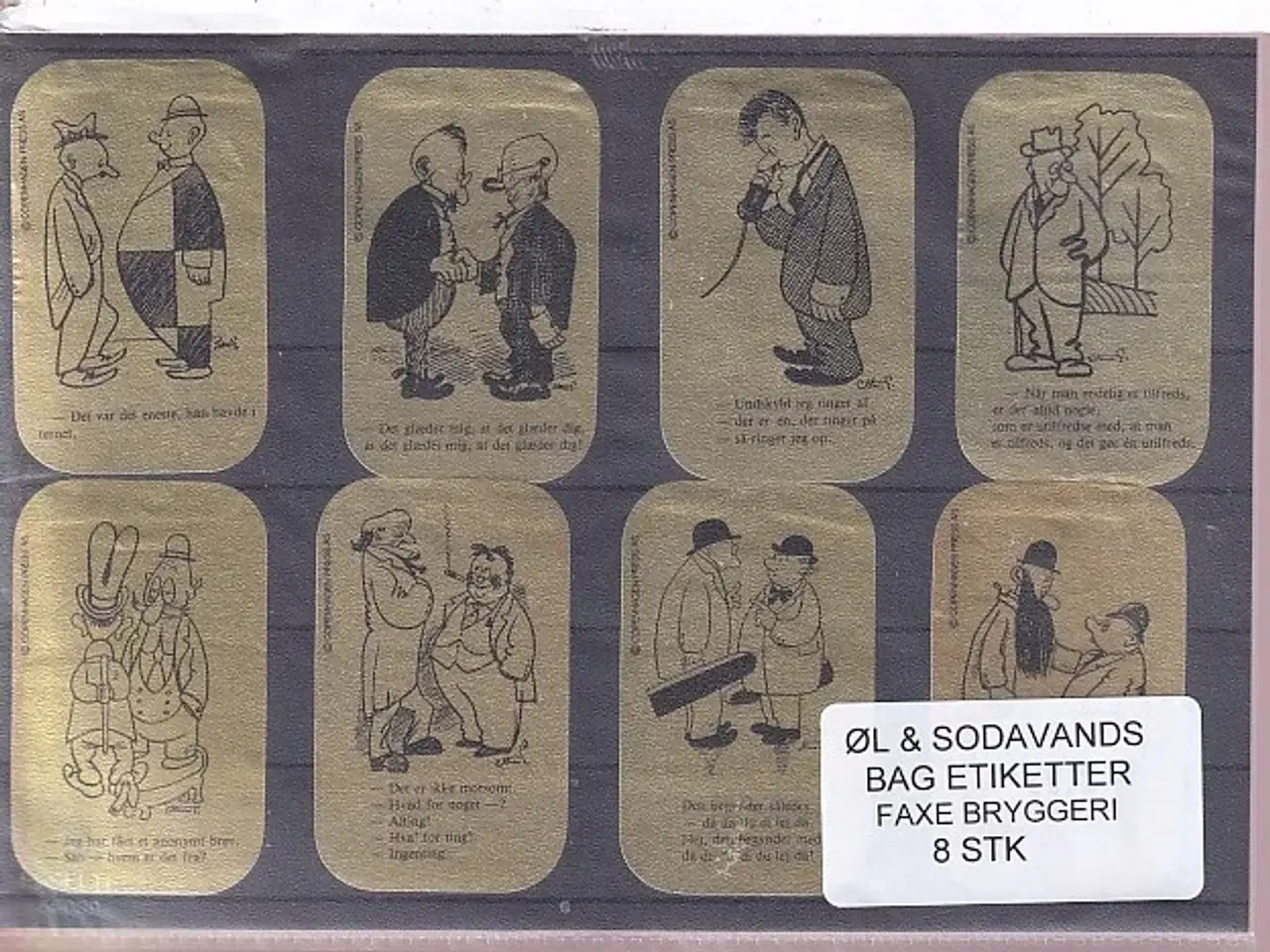 Billede 1 - Øl og Sodavands Bag Etiketter - Faxe Bryggeri - 8 Stk.