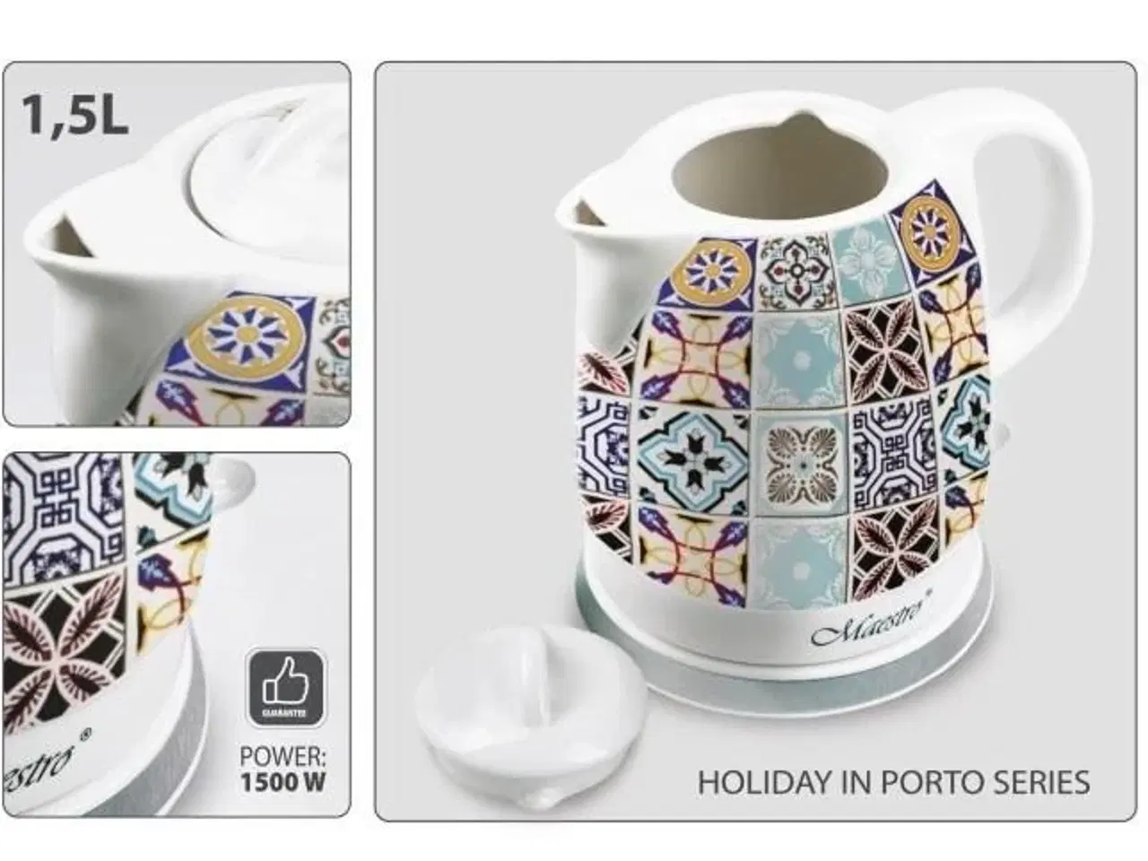 Billede 5 - Elkedel keramik 1,5 l – Maestro MR-066 Porto