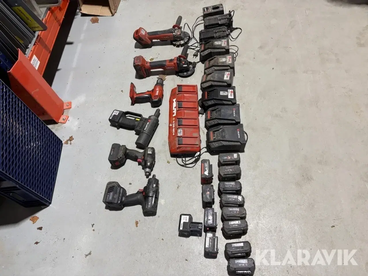 Billede 4 - Stort parti akkuværktøj – Wurth & Hilti – Slagnøgler, boremaskiner, vinkelslibere, batterier & ladere Hilti, Wurth