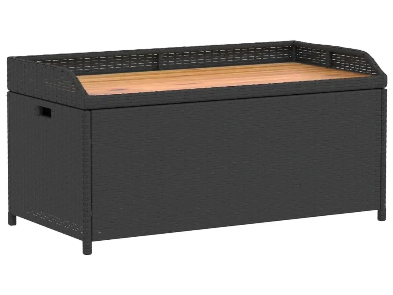 Billede 2 - Opbevaringsbænk 100x50x52 cm polyrattan og akacietræ sort