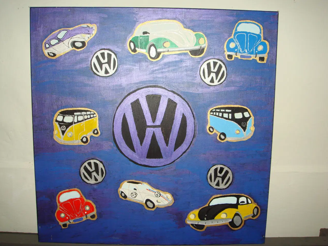 Billede 2 - Flot VW maleri, for Folkevogn freaks :-)