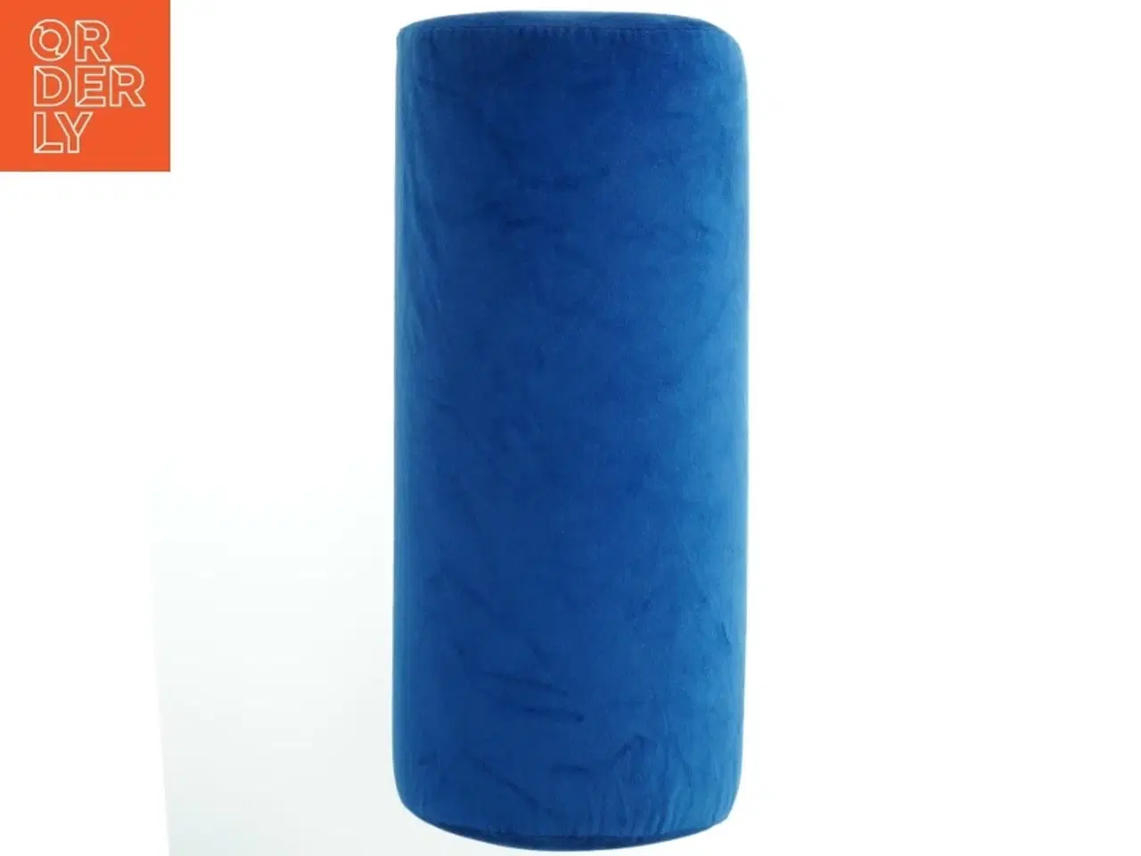 Billede 1 - Blå cylinderformet pude (str. 42 cm)