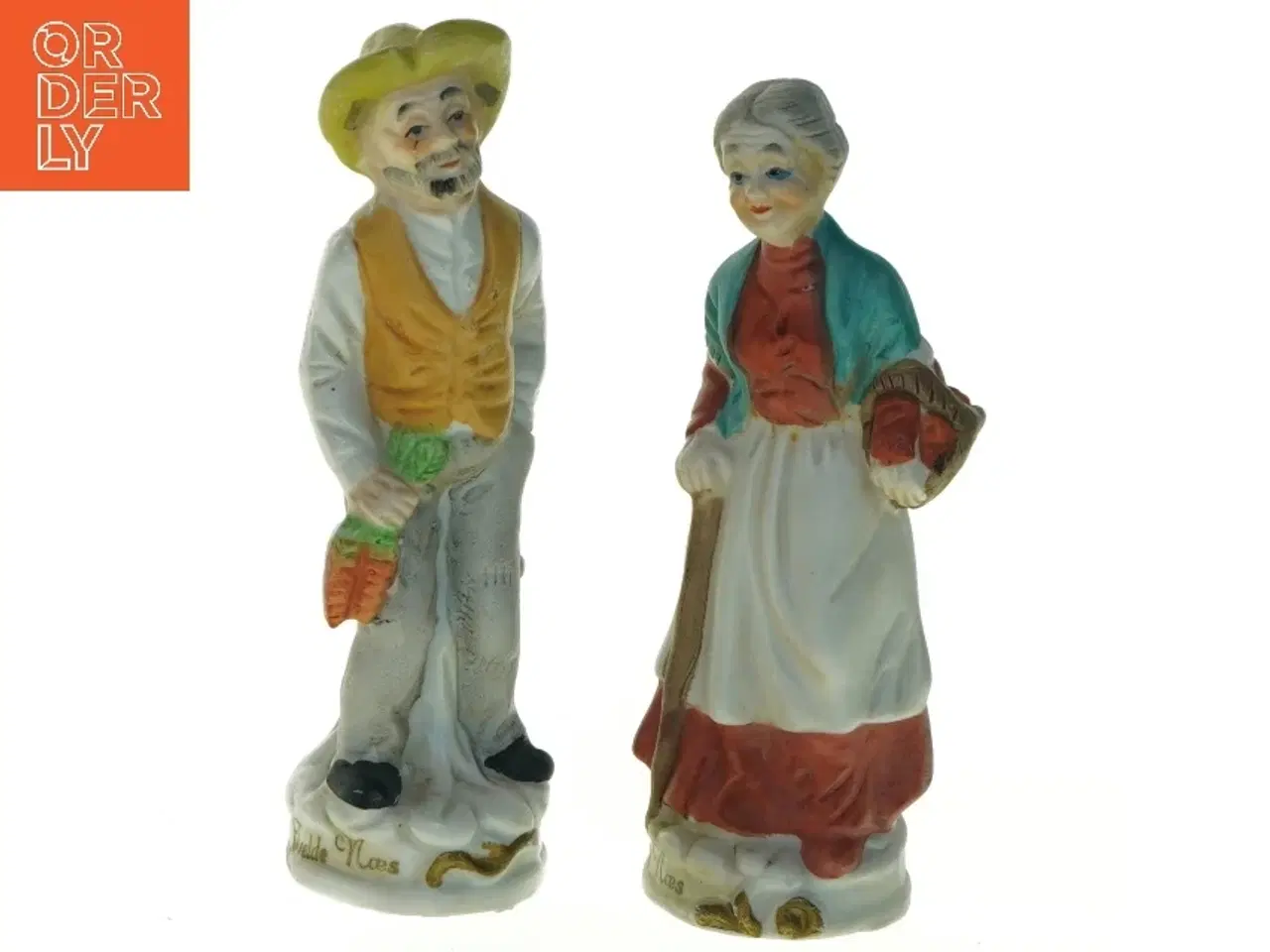 Billede 1 - Porcelænsfigurer, bondepar (str. 16 x 5 cm)