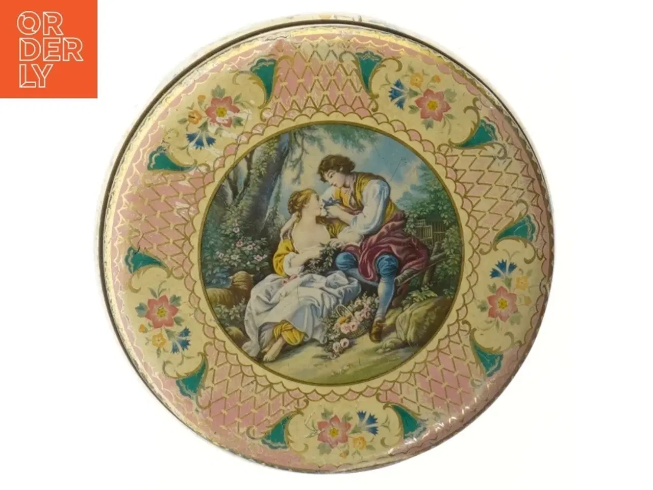 Billede 2 - Vintage dekorativ blikdåse (str. Ø 17,5 cm)