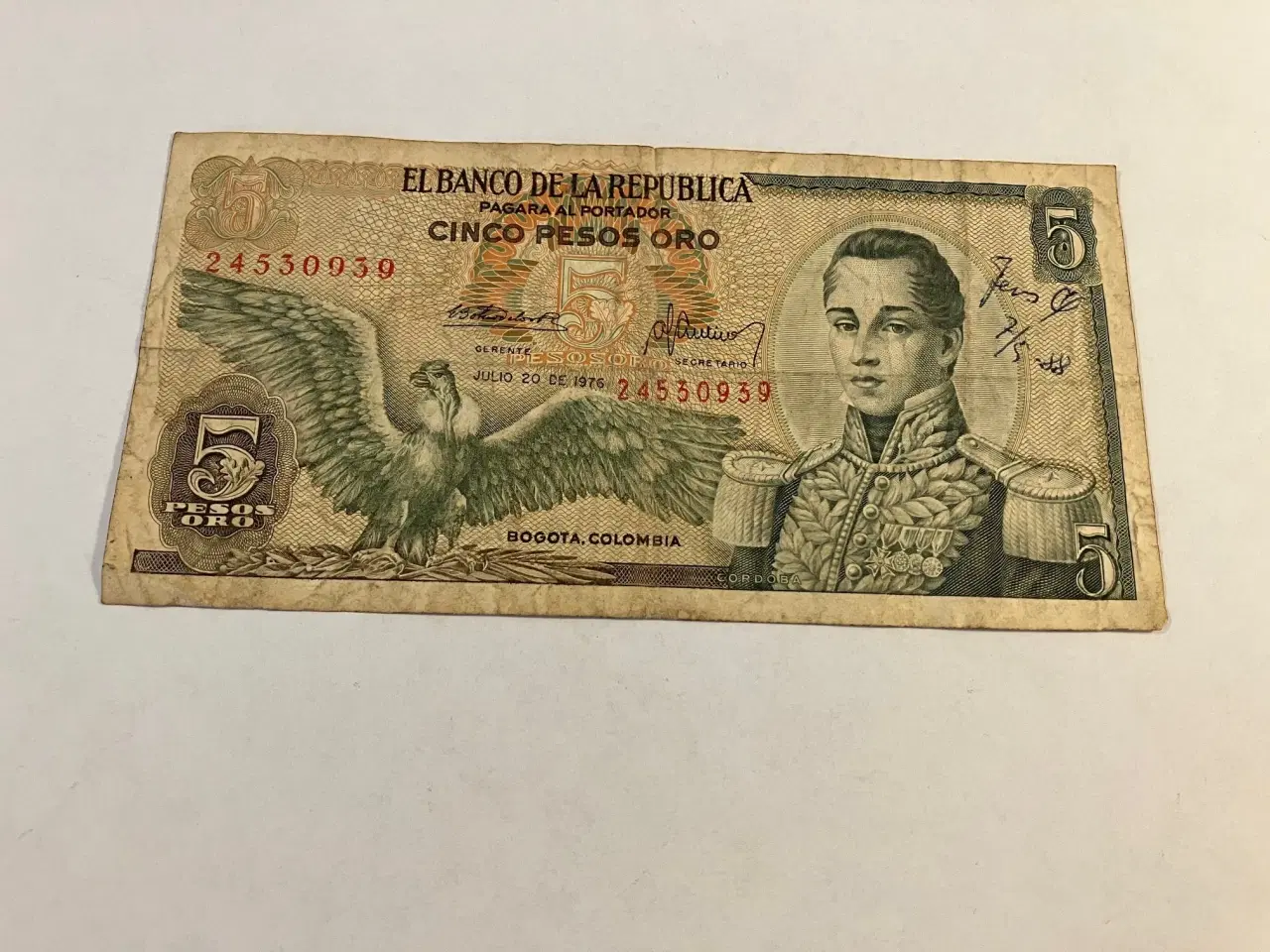 Billede 1 - 5 Pesos Oro Colombia - Kuglepen