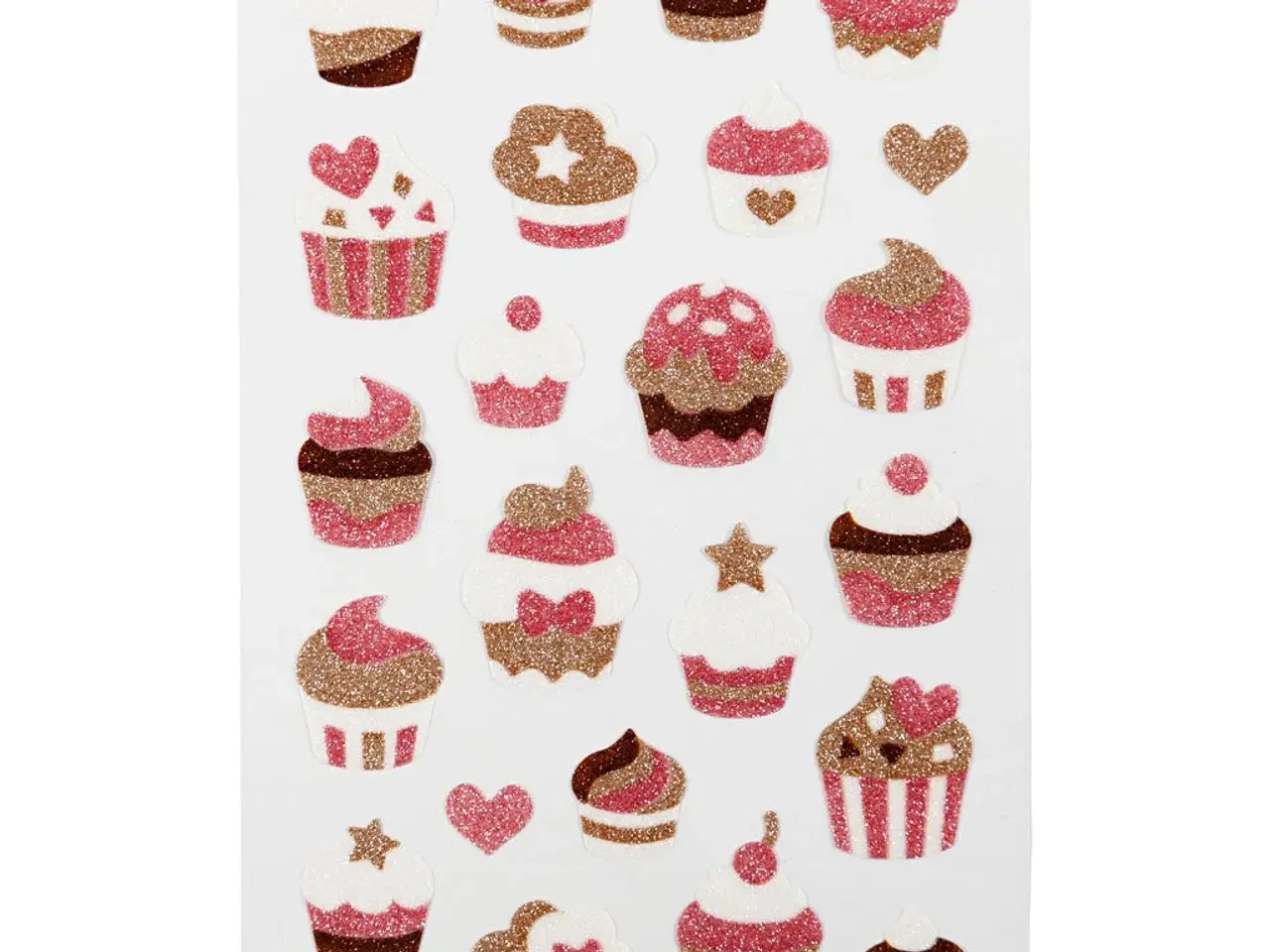 Billede 1 - Glitterstickers, muffins, ark 10x16 cm, 1 ark