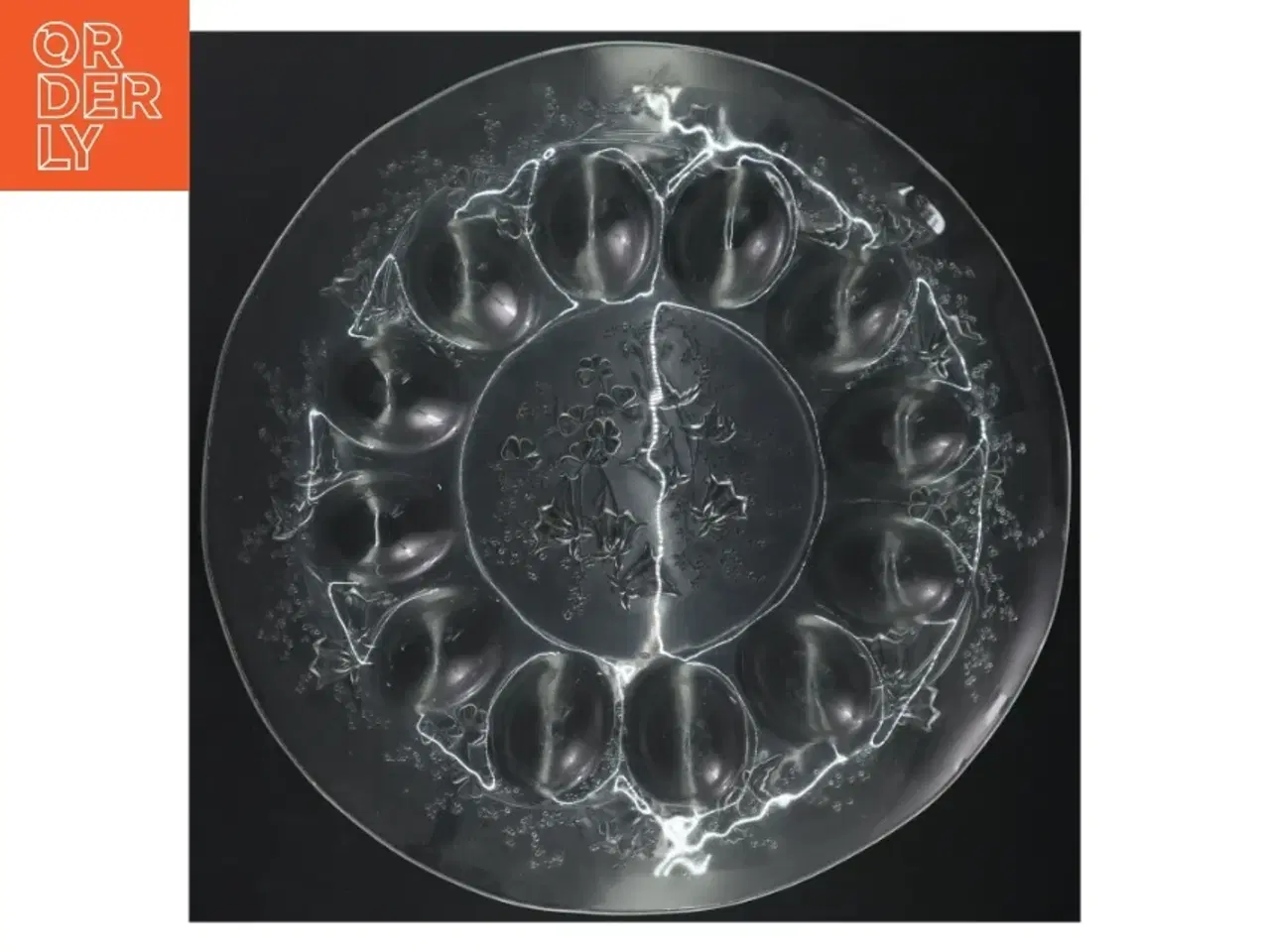 Billede 3 - Glasfad med blomstermønster (str. Ø 34 cm)