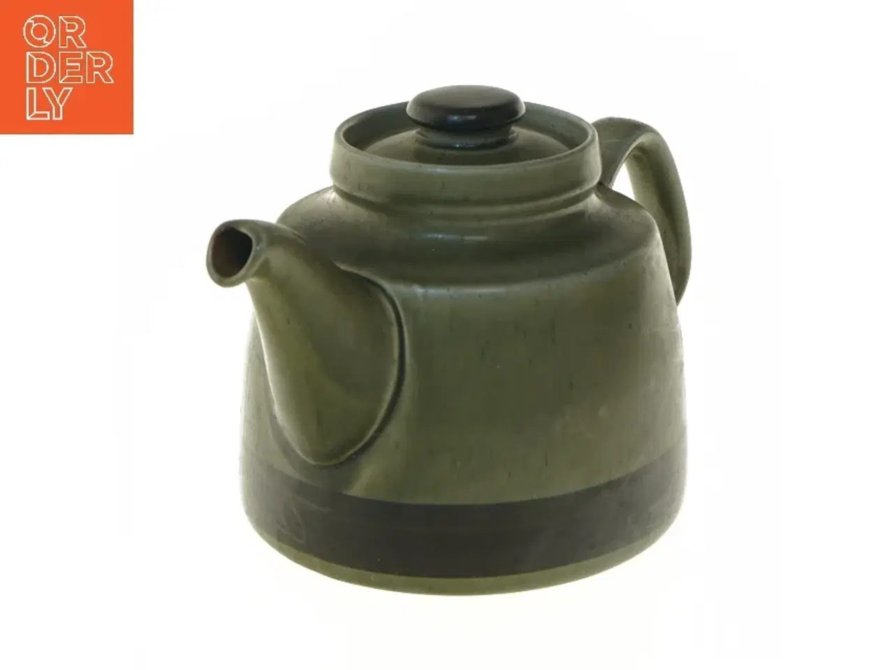 Billede 1 - Grøn keramik tekande fra Rrstrand (str. Ø 15,5x13,5 cm)