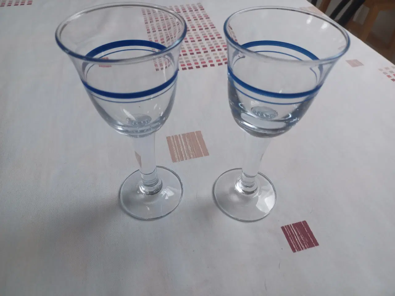 Billede 1 - Holmegaard Blå klokke 2 ×Vin glas
