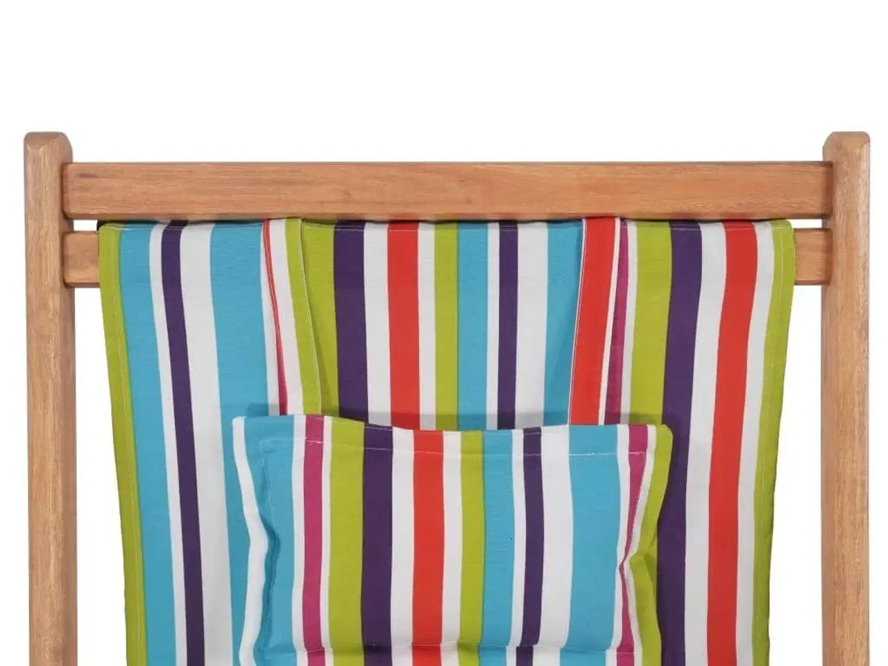 Billede 7 - Foldbar strandstol stof og træstel flerfarvet