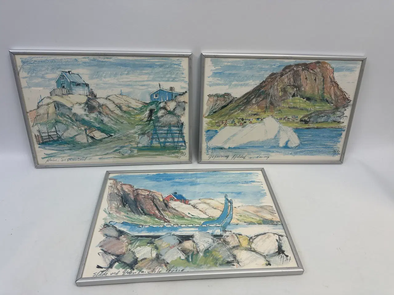 Billede 1 - 3 stk. grønlands tegninger (Poul Johansen) 