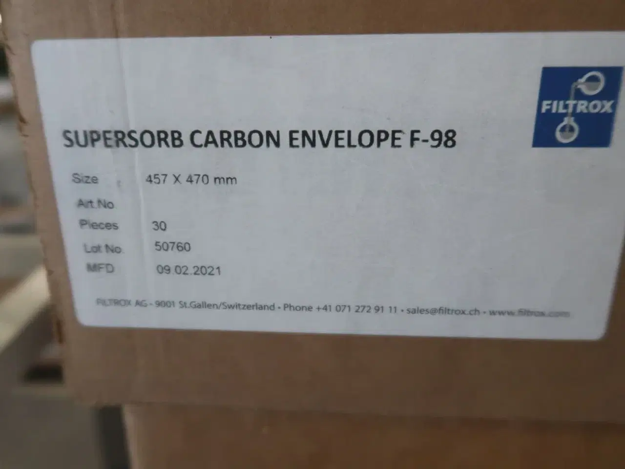 Billede 2 - 60 stk. kulfilter  FILTROX Supersorb Carbon Envelope F-98