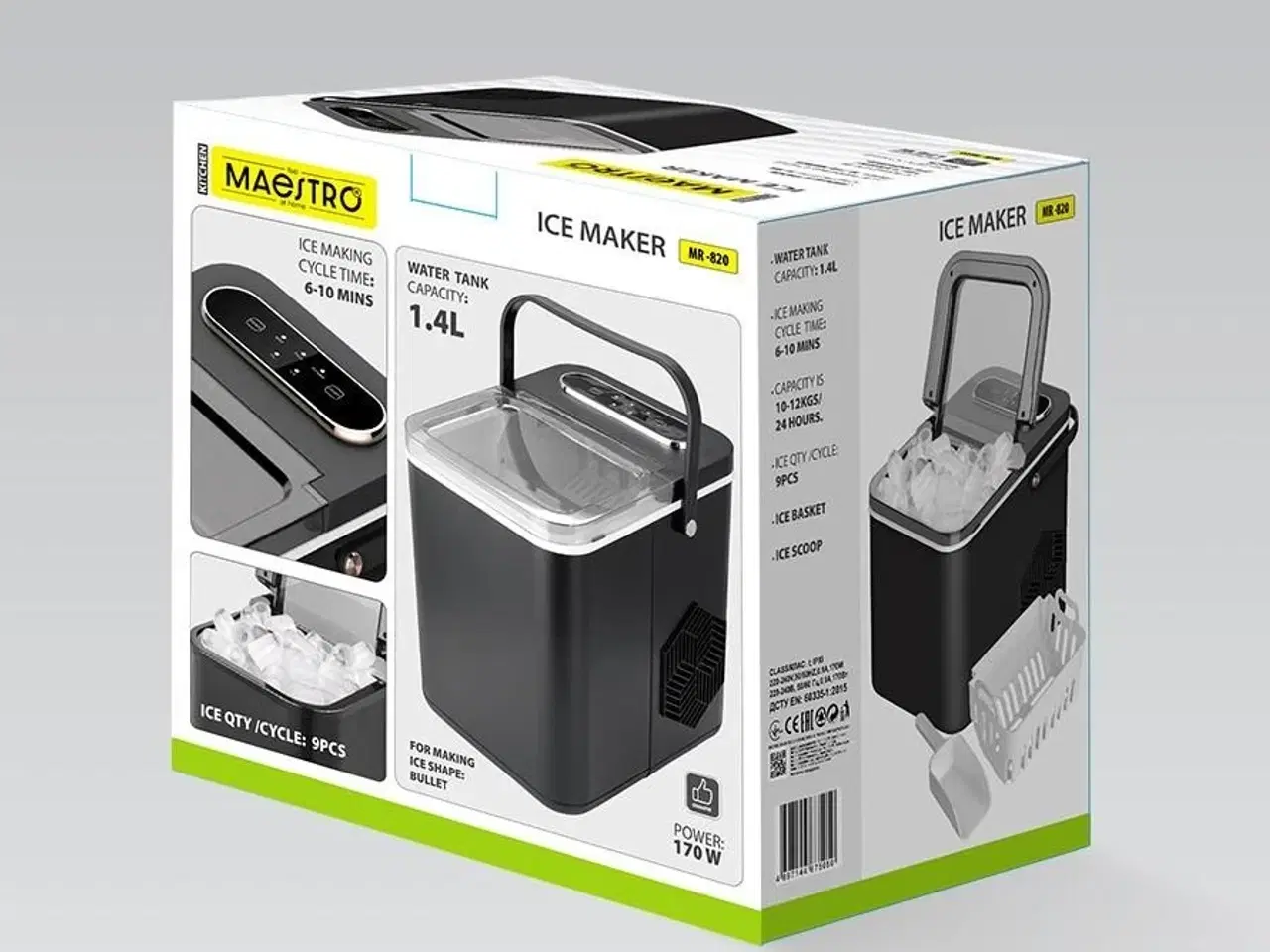 Billede 7 - Maestro MR-820 isterningmaskine – sort, touchstyring