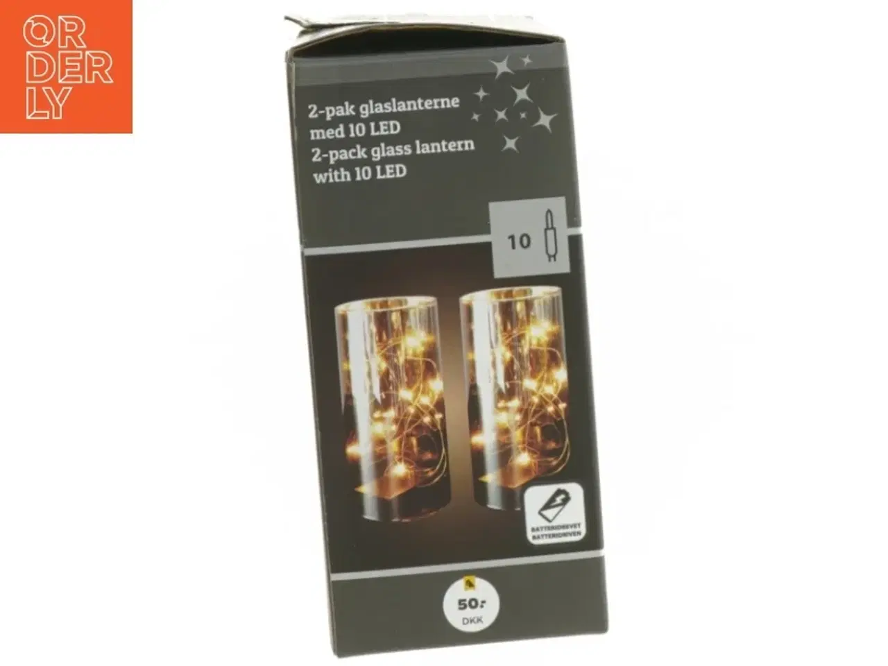 Billede 2 - 2-pak glaslanterne med LED fra Netto (str. 15 cm. 2 styk)