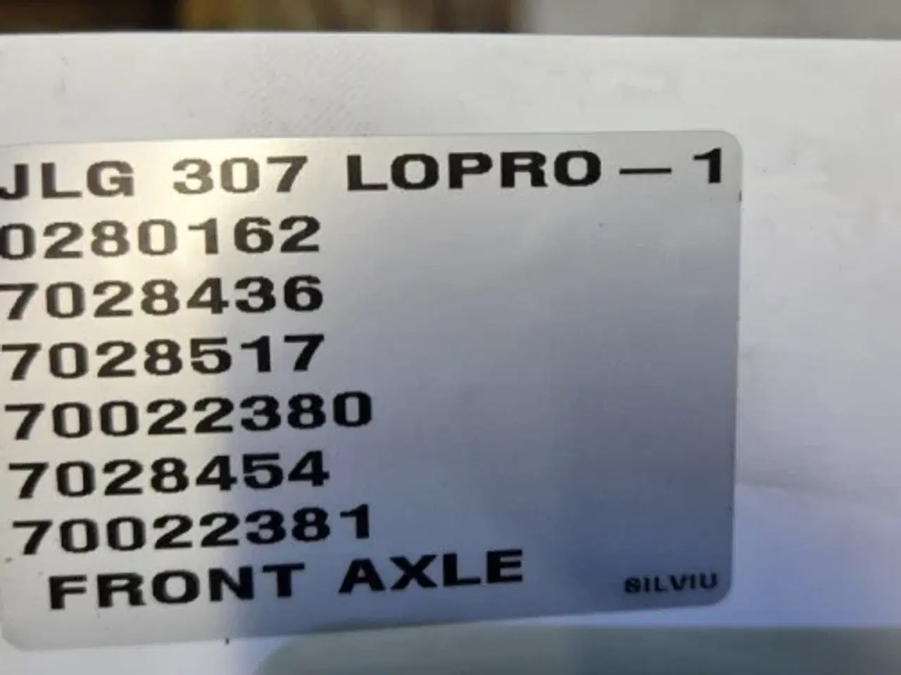 Billede 28 - JLG 307 Foraksel  0280162